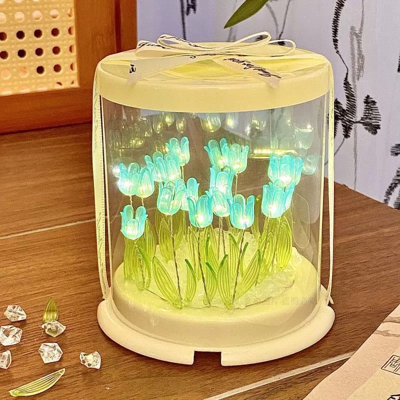 Lighting Table Decor - Lámpara de tulipán DIY, flor de