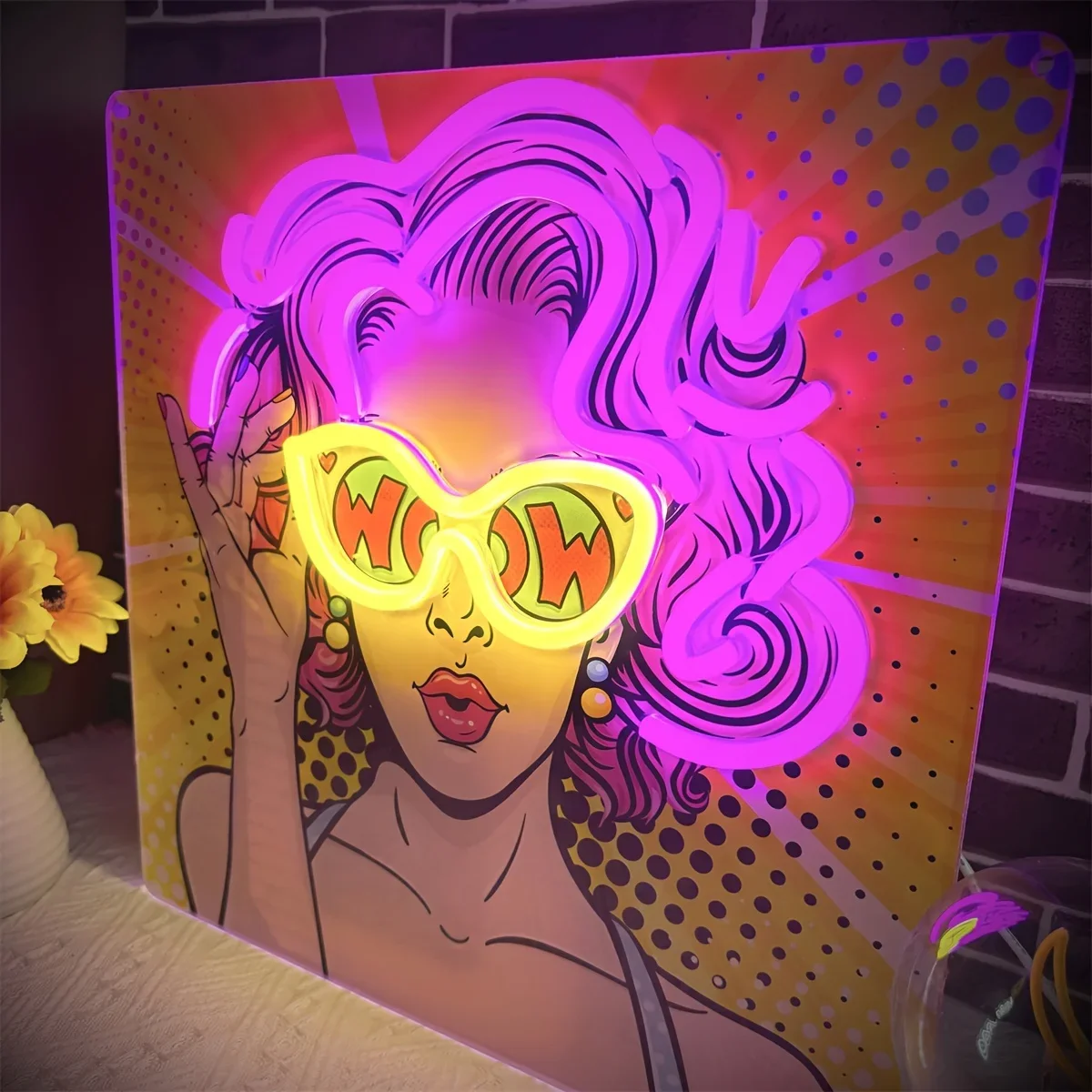 Lighting Decor Wow - Wow Lady Pop Art LED letrero