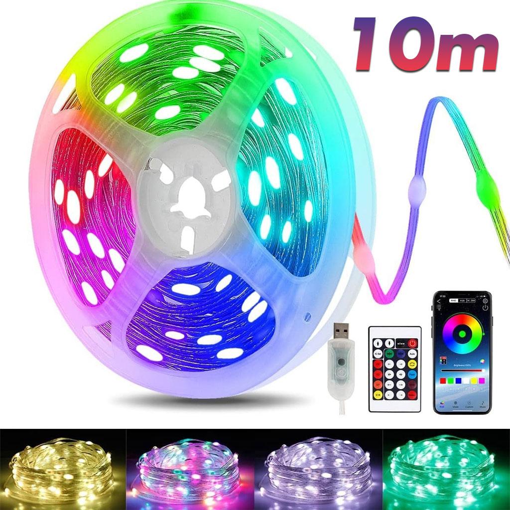Decor Lighting Address - Guirnalda de Luces LED Bluetooth USB