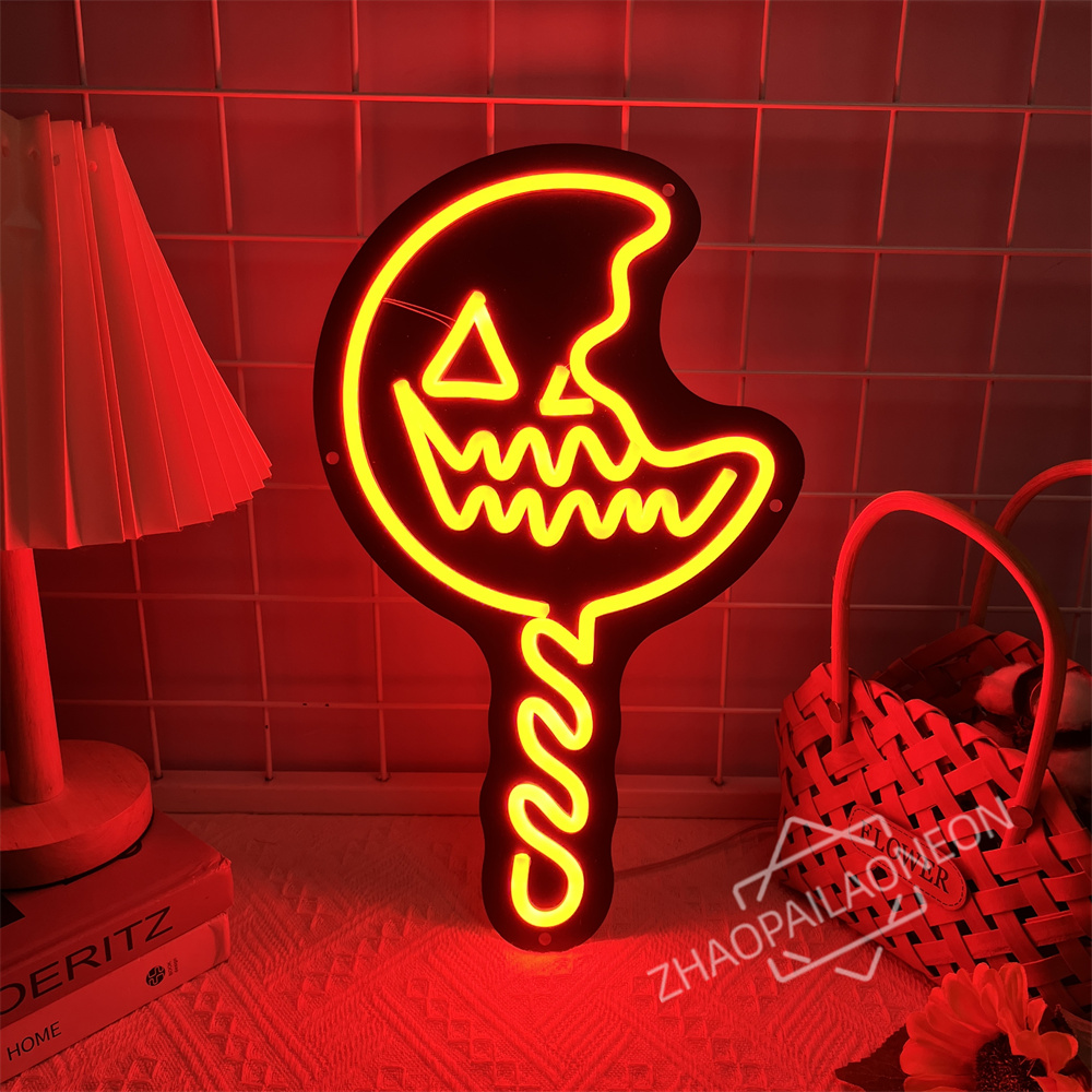 Home Decor Lighting Tricks - Trick 'r Treat Lollipop-letrero de neón