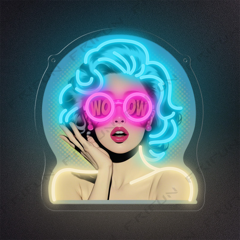 Lighting Decor Wow - Letrero Luminoso WOW Curl Girl con
