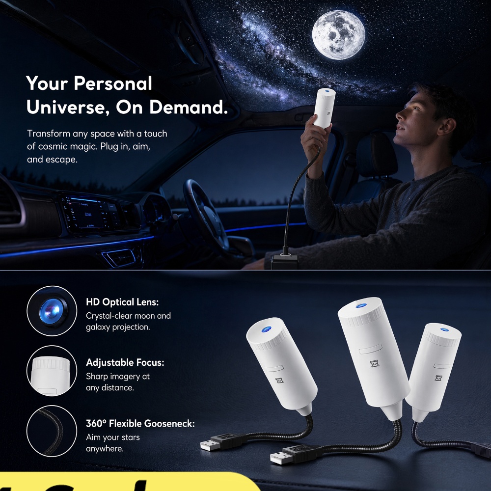 Star Projector Night - Mini proyector de estrellas Galaxy, luz