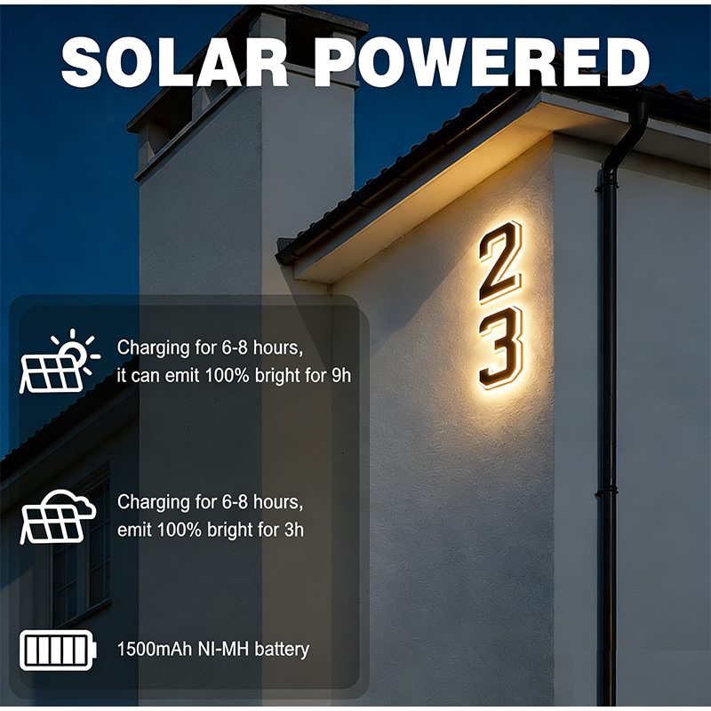 Luz solar moderna para número  - Decor Lighting Address reseña y precio