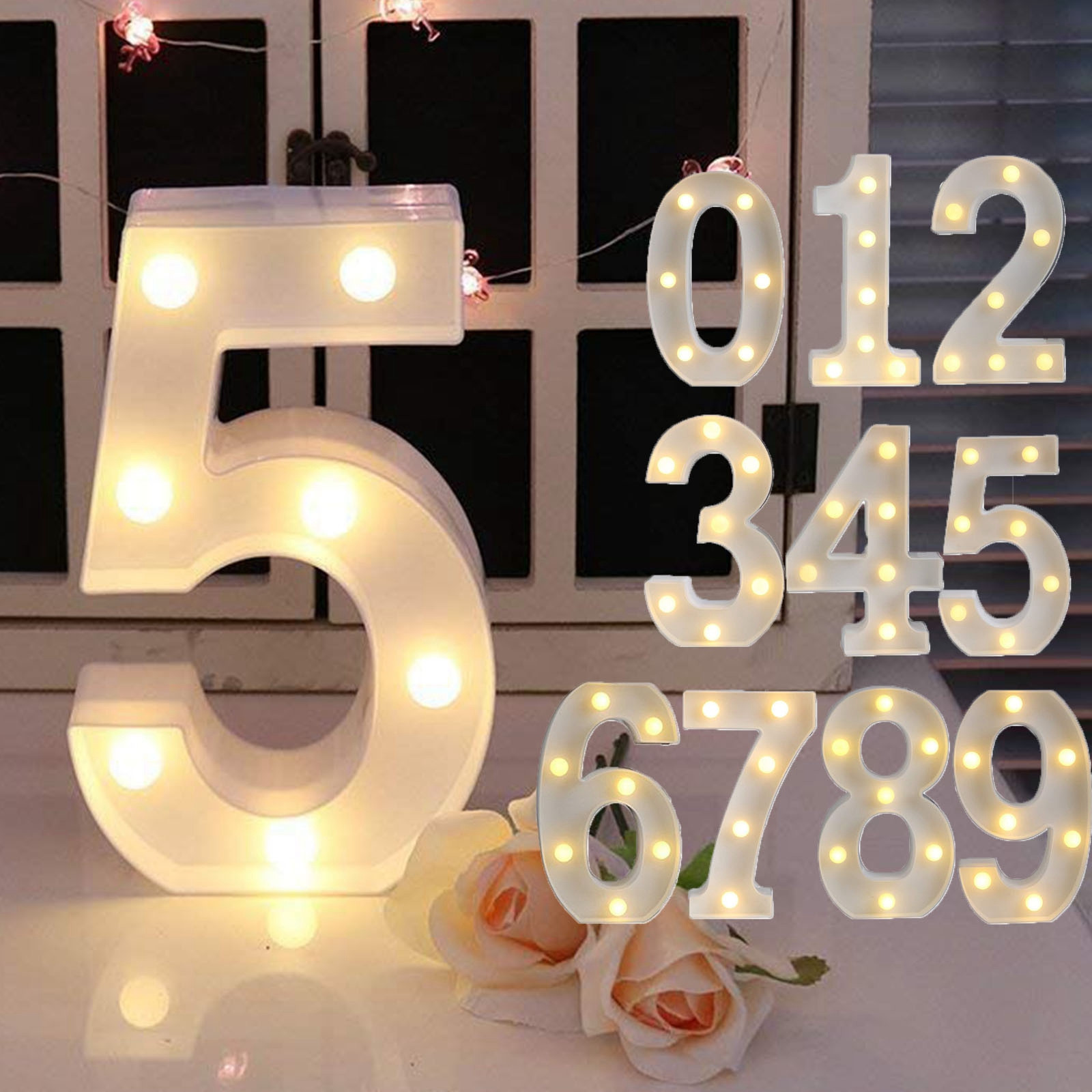 Letra iluminada con números de - Lighting Decoration Stand reseña y precio