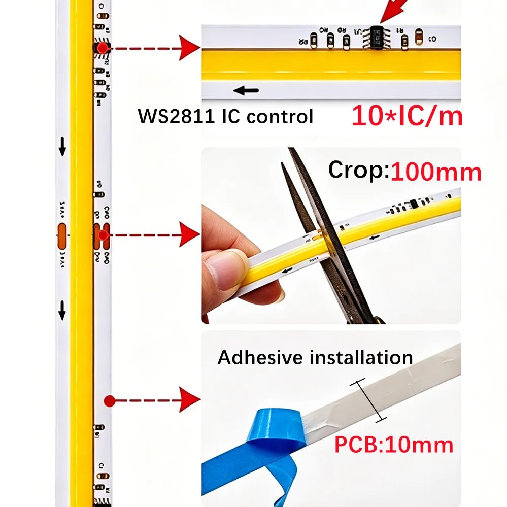 Tira de LED COB WS2811 Direcci - Decor Lighting Address reseña y precio