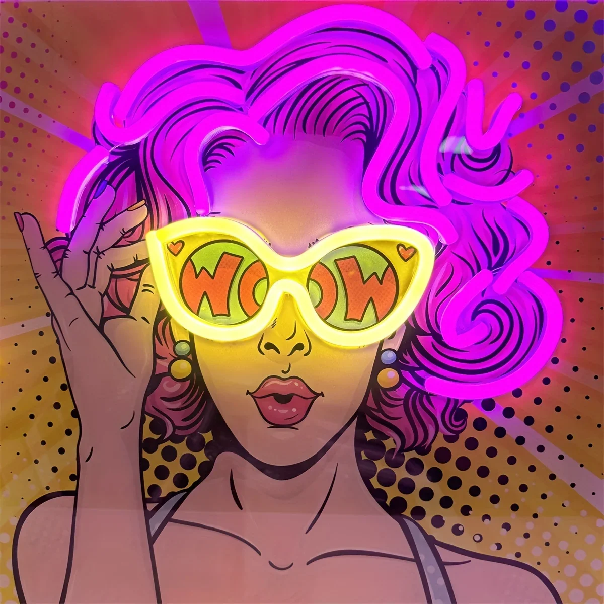 Wow Lady Pop Art LED letrero d - Lighting Decor Wow reseña y precio