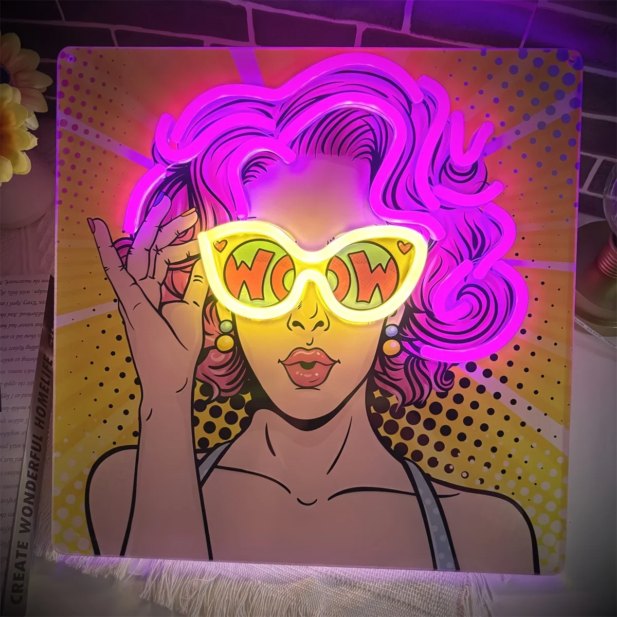 Wow Lady Pop Art LED letrero d - Lighting Decor Wow reseña y precio