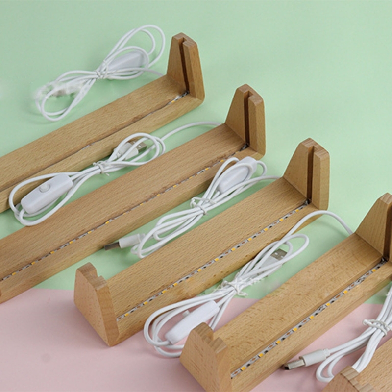 Base luz LED en forma madera 5 - Lighting Decoration Stand reseña y precio