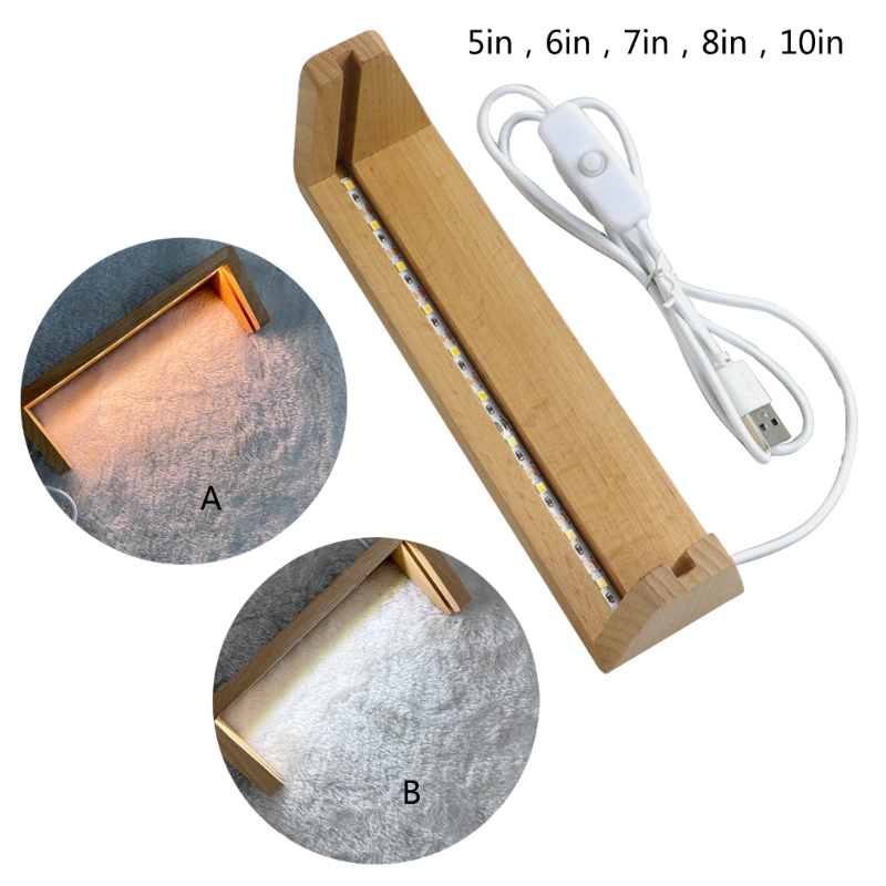 Base luz LED en forma madera 5 - Lighting Decoration Stand reseña y precio