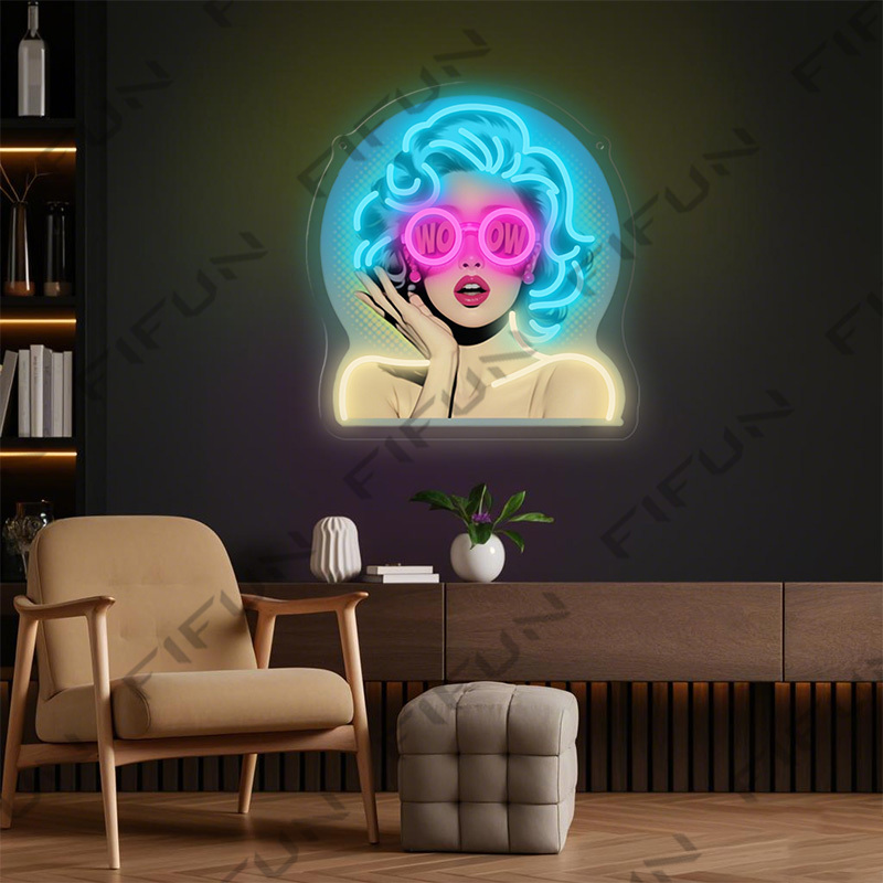 Letrero Luminoso WOW Curl Girl - Lighting Decor Wow reseña y precio