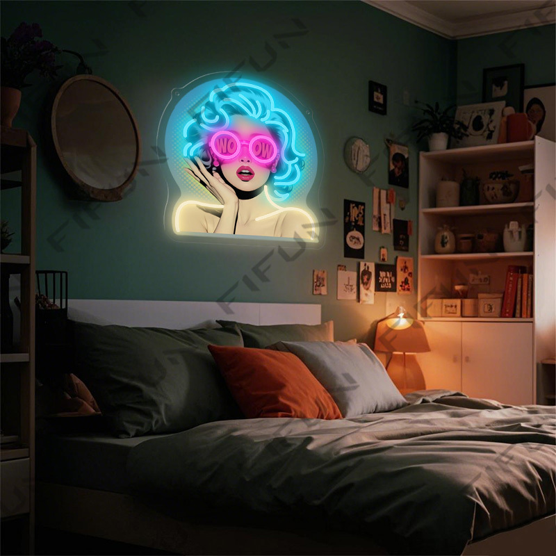 Letrero Luminoso WOW Curl Girl - Lighting Decor Wow reseña y precio